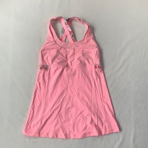 Lululemon pink tank top with floral print